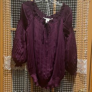 Diane Von Furstenberg Plum Purple Peasant Blouse